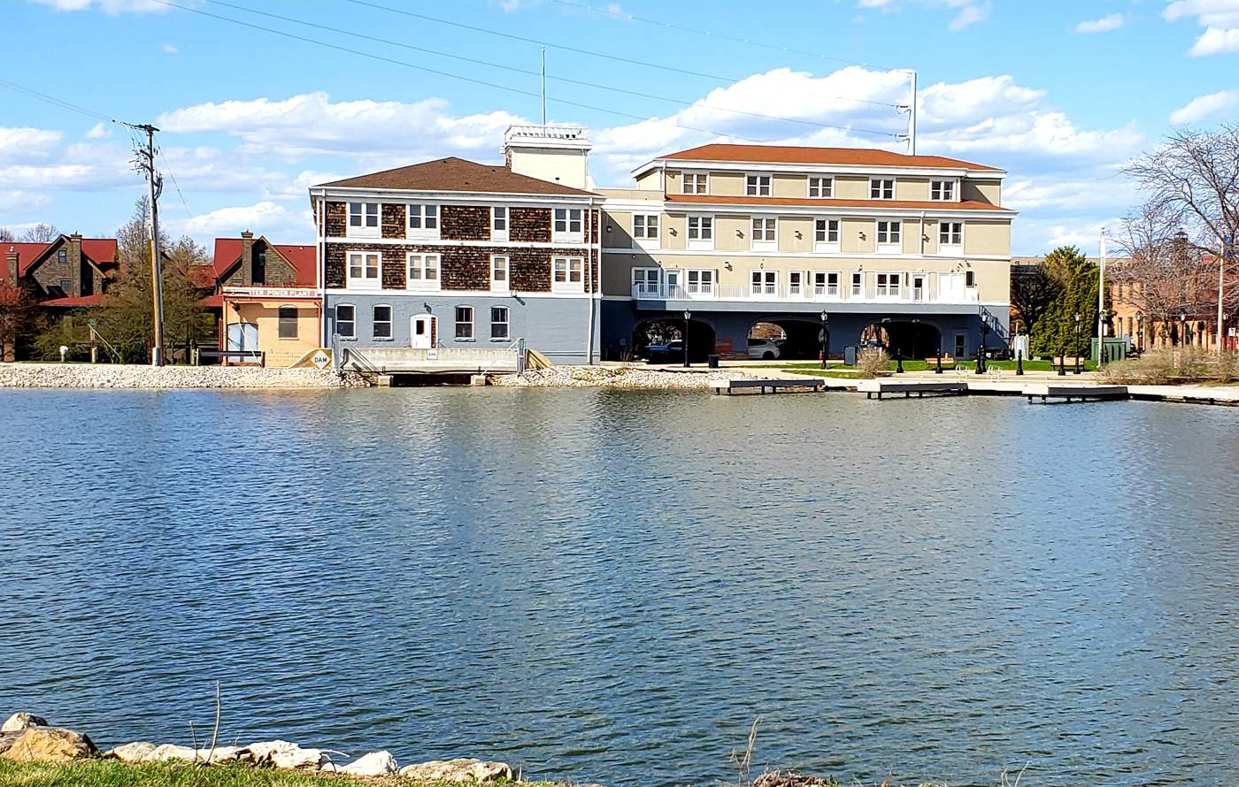 Hotel from across the Fox River